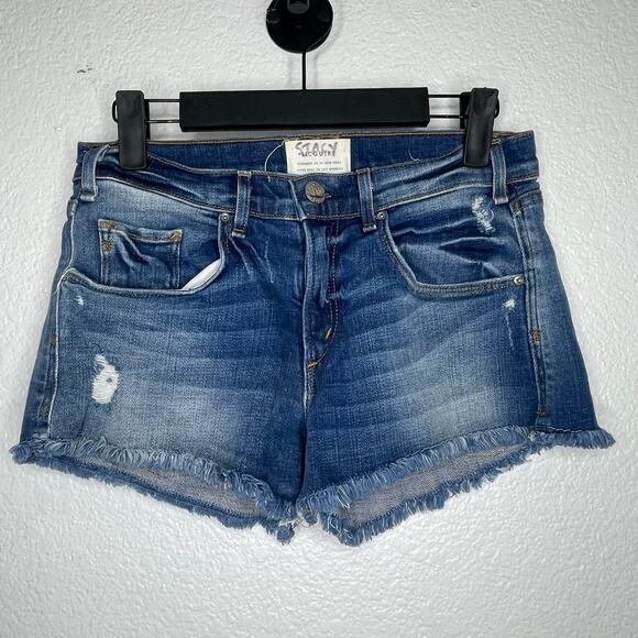 McGuire Womens Shorts Size 24 Denim Blue Cut Out Jean Dark Wash Casual - Picture 1 of 12